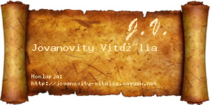Jovanovity Vitália névjegykártya